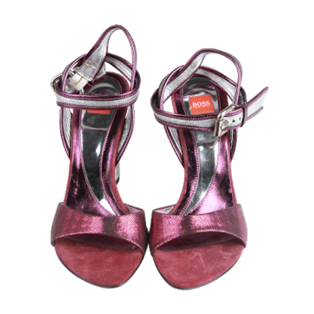 HUGO BOSS Pink Metallic Sandals