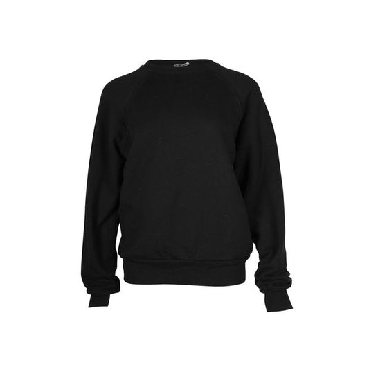 Reformation Crew Neck Sweater in Black Cotton