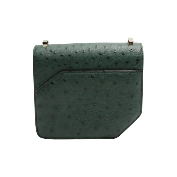 Bally The Corner Bag In Green Ostrich Leather