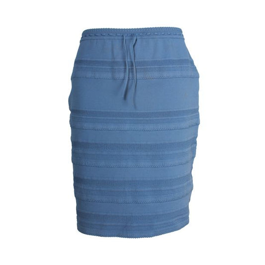 Alaia Indigo Blue Elastic Textured Skirt