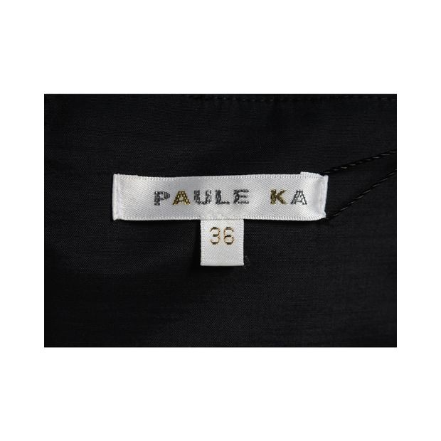 PAULE KA Black Strapless Midi Dress