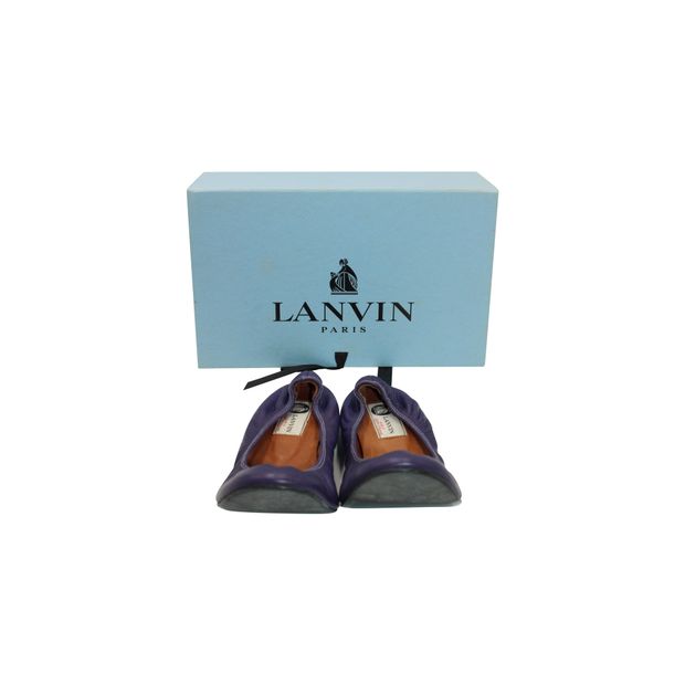 Lanvin Ballerina Flats in Purple Calf Leather