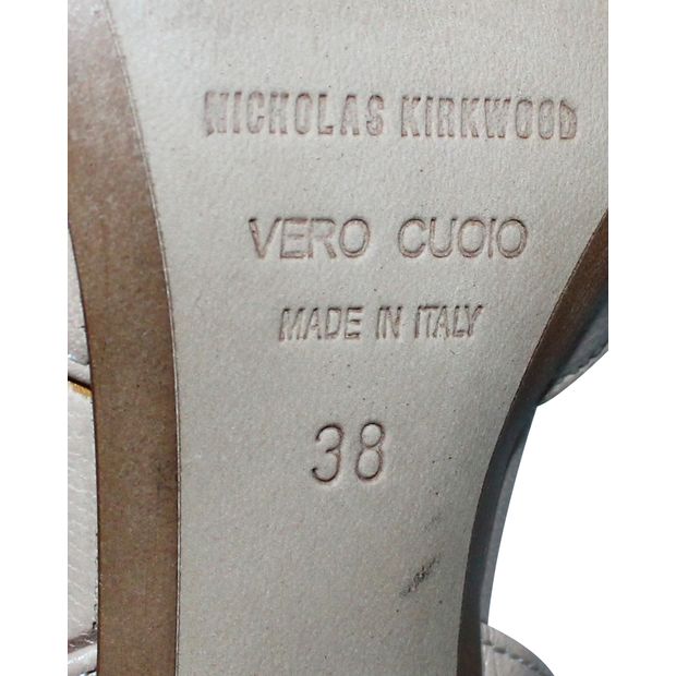 NICHOLAS KIRKWOOD Beige Slingback Heels