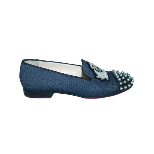 Christian Louboutin Denim Intern Loafers With Studs