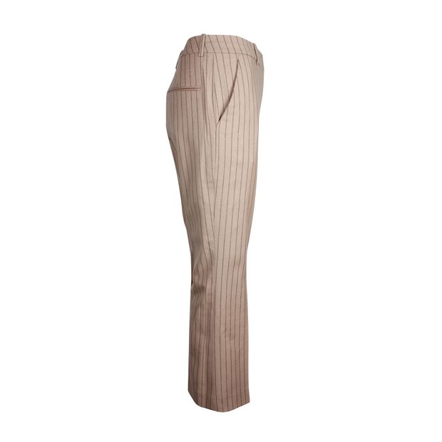 Altuzarra Striped Trousers in Beige Virgin Wool