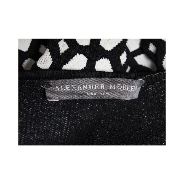 Alexander McQueen Printed Above-Knee Dress in Black Viscose