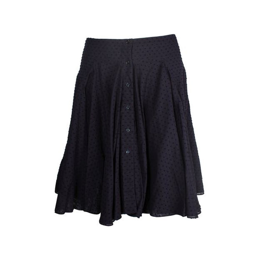 Alaia Navy Blue Textured Skirt With Buttons