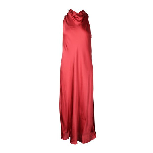 Contemporary Designer Red Silk Maxi Dress