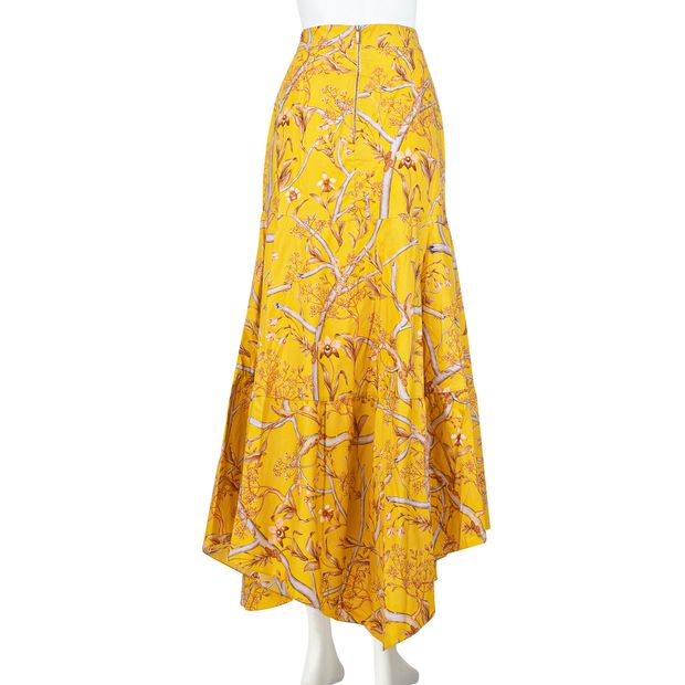 Johanna Ortiz Ruffled Maxi Floral Skirt