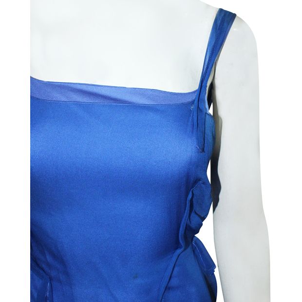 ALBERTA FERRETTI Blue Silk Dress