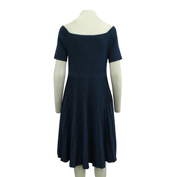 Jason Wu Pleated Blue Short Sleeved Dress