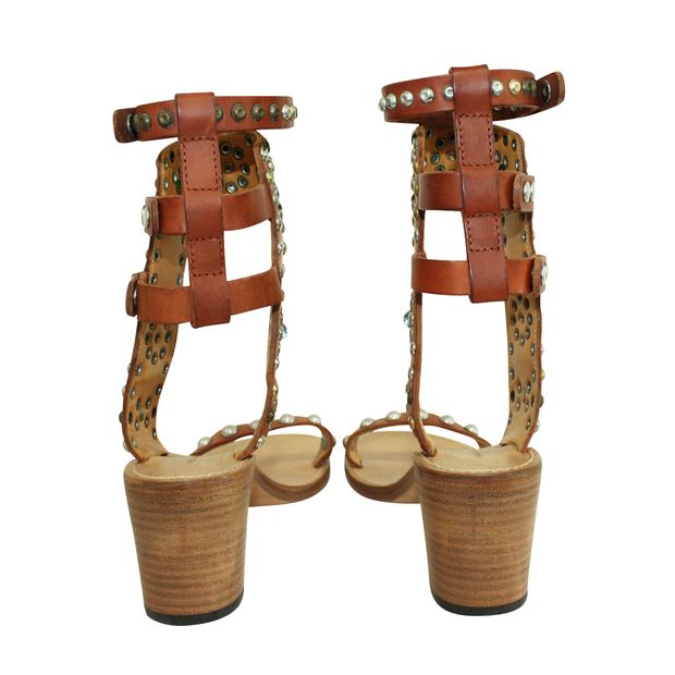 Isabel Marant Brown Studded Elvis Sandals