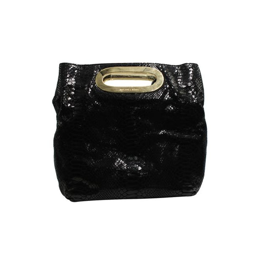 Michael Michael Kors Black Shinny Python Embossed Tote/ Shoulder Bag