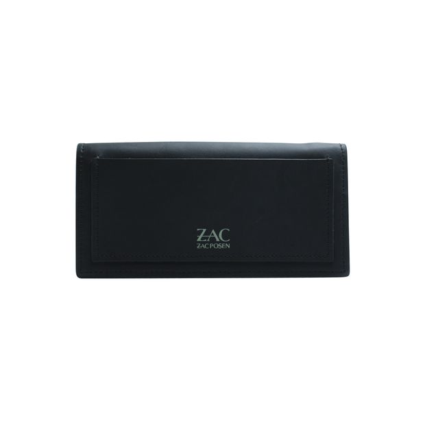 Zac Posen Black Small Clutch/ Wristlet With Golden Hardware