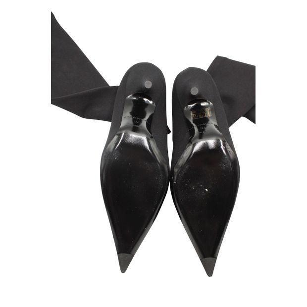 Balenciaga Thigh-High Knife Boots in Black Polyamide