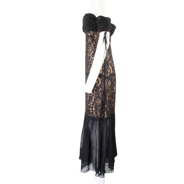 RACHEL ZOE Black Nude Lace Dress