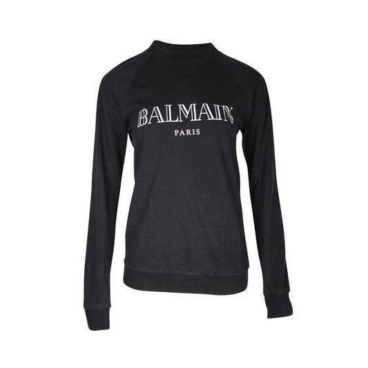 Balmain Logo Sweatshirt in Black Cotton