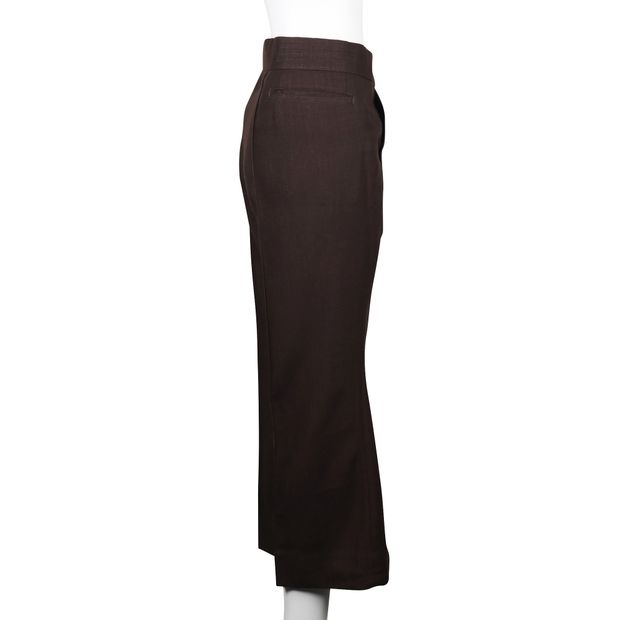 Comme Des Garcons Brown Pants With Raw Edge Seams