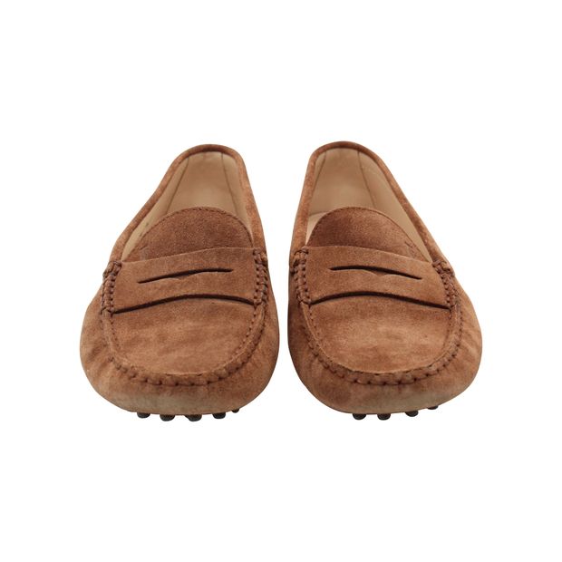 Tod's Gommino Driving Shoes in Brown Suede
