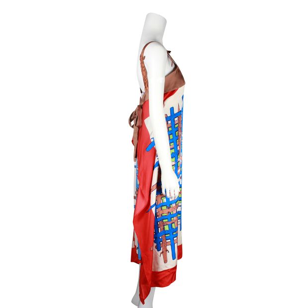 Tsumori Chisato Colorful Print Silk Dress - Crocodile Shoulder Straps