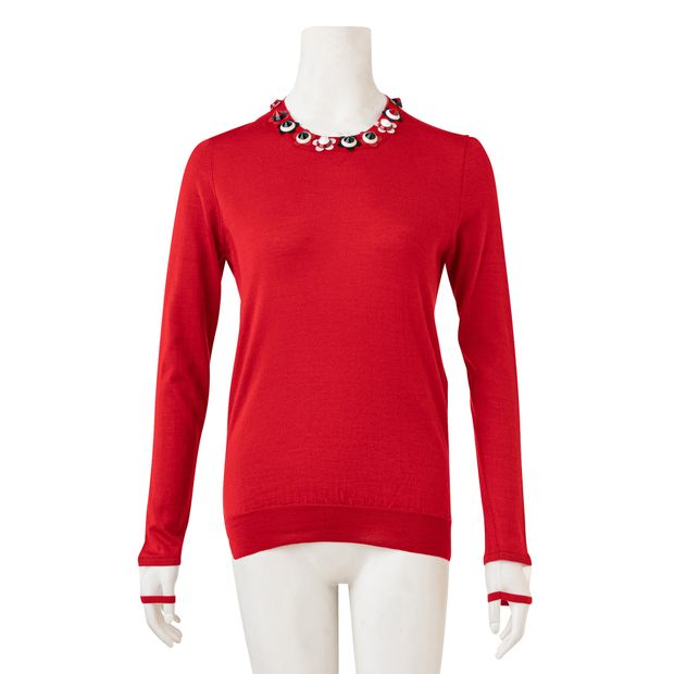 Fendi Embellished Cashmere & Silk Sweater