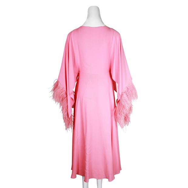 Valentino Pink Silk & Ostrich Feather Cocktail Dress
