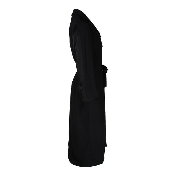 Miu Miu Belted Coat in Black Acetate