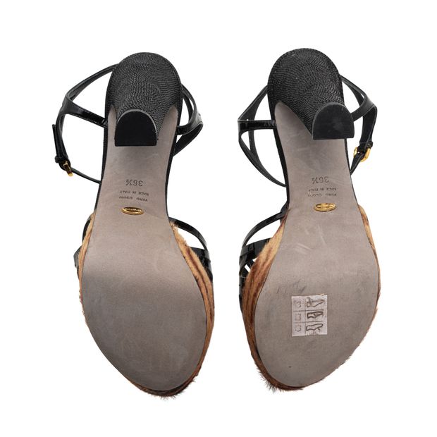 Sergio Rossi Patent Platform Sandals