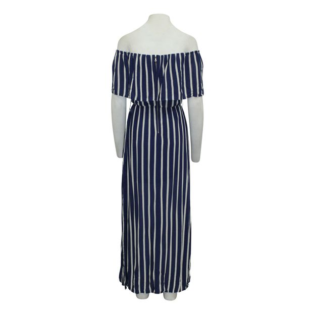 ALICE + OLIVIA Blue & White Striped Maxi Dress