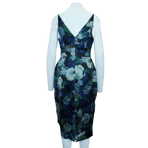 ZIMMERMANN Blue Floral Print Dress with Opening at Front