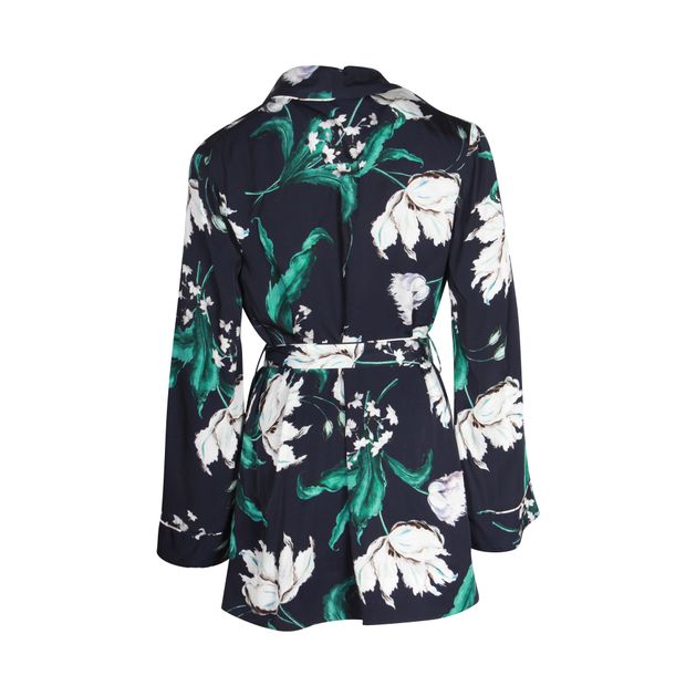 Erdem Evening Jacket In Floral Print Silk