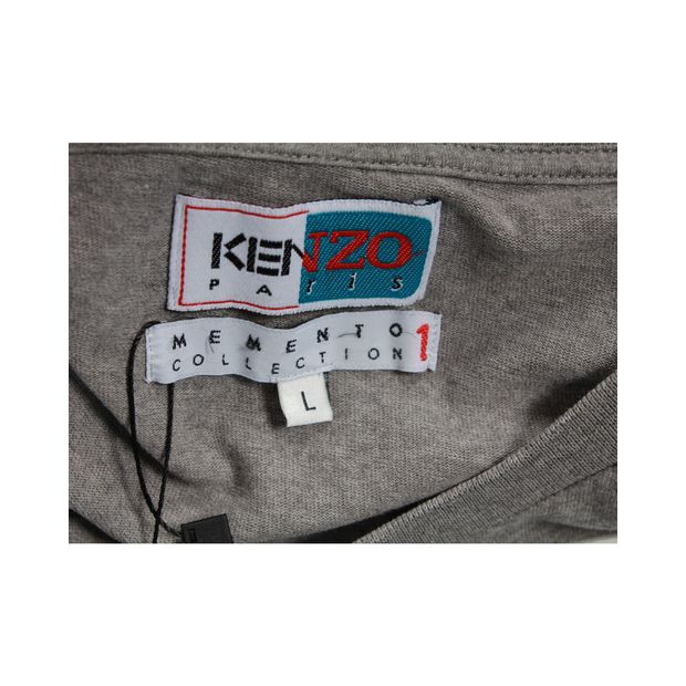 Kenzo Memento Capsule Graphic T-Shirt Dress in Grey Cotton