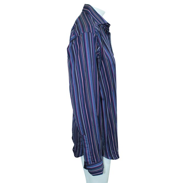 ETRO Blue Print Stripes Shirt