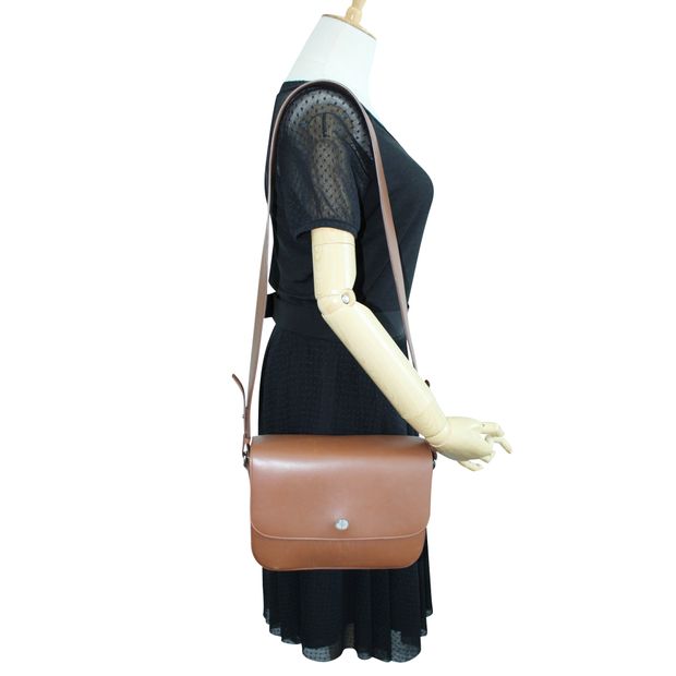 Loro Piana Brown Artemis Leather Shoulder Bag