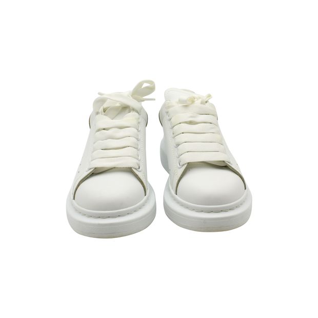 Alexander McQueen Larry Embellished Sneakers in White Leather