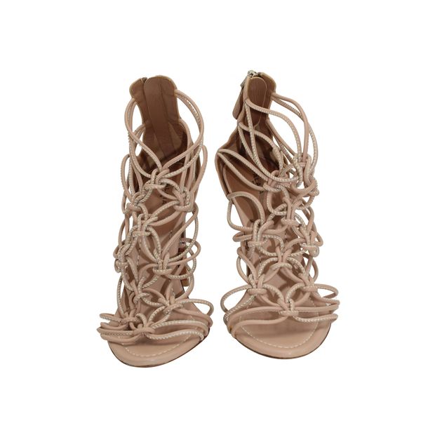 AlaÃ¯a Gladiator Sandals in Nude Leather