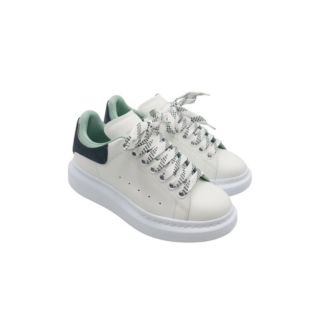 Alexander McQueen Oversized Sneakers in White and Forest Green Leather