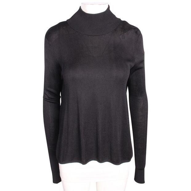 DION LEE Backless Black Knitted Top