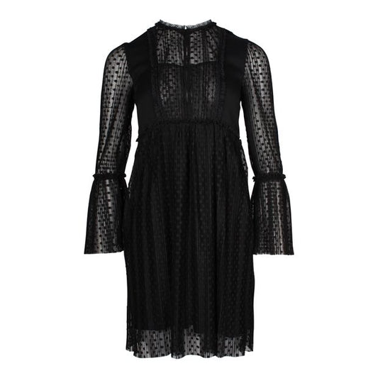 Maje Rezane Swiss Dot Dress in Black Polyester