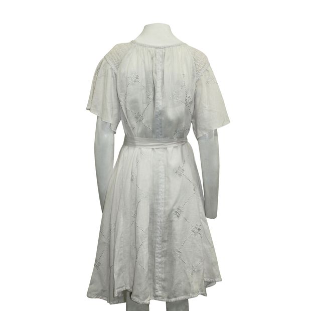 Innika Choo White Linen Loose Fitting Dress