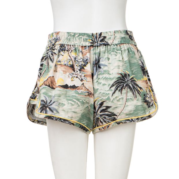 Zimmermann Tropical Print Drawstring Shorts