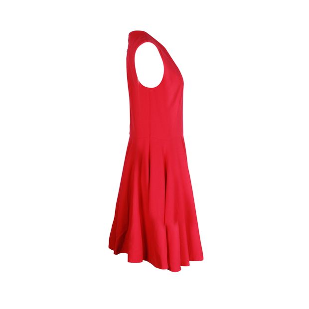 Alexander McQueen Mini Dress In Red Acetate