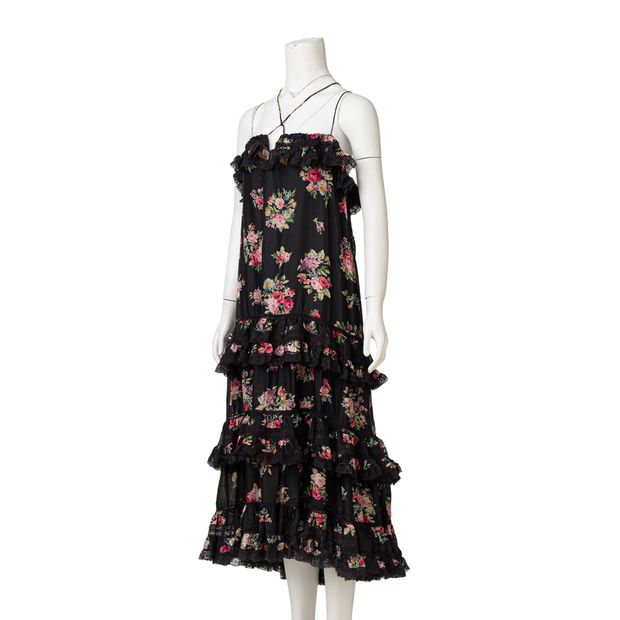 Zimmermann Honour Tiered Floral-Print Silk-Habutai Midi Dress