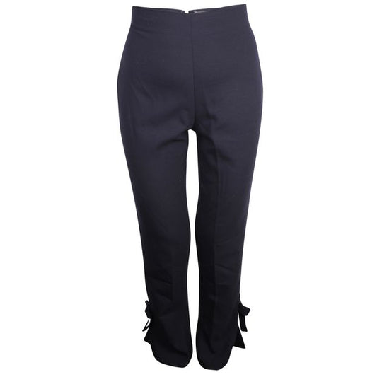 GIANNI VERSACE Navy Pants With Bows