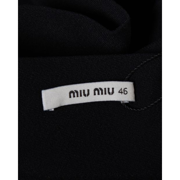 Miu Miu A-Line Mini Skirt in Navy Blue Acetate