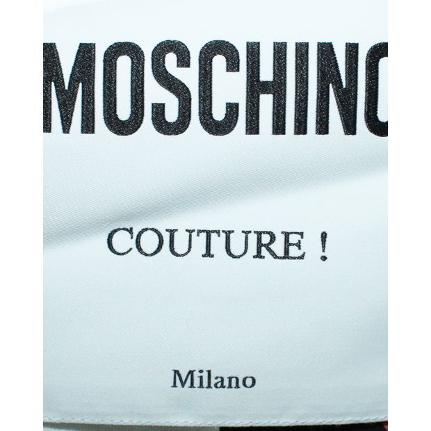 MOSCHINO White Dress with Colorful Prints