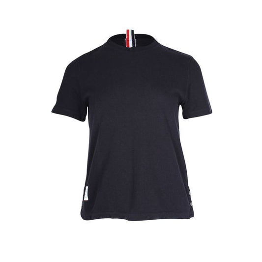 Thom Browne RWB Back Stripe Relax Fit Tee in Navy Cotton
