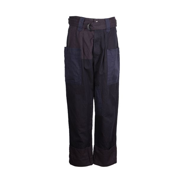Navy Cargo Pants with Detachable Belt