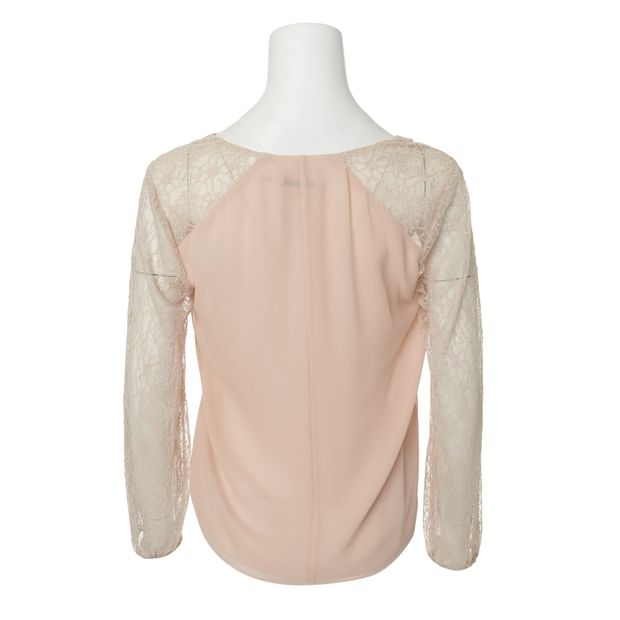 ALICE + OLIVIA Long Sleeve Top with Lace Detail