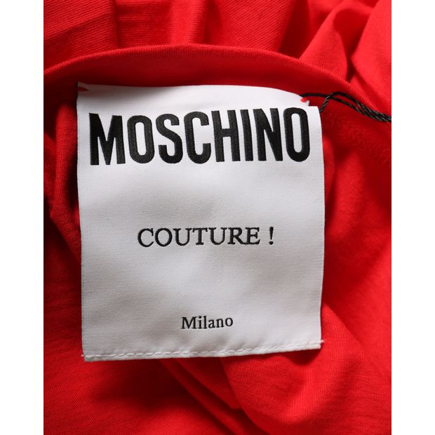 MOSCHINO Gold Bull 'In Love We Trust' Red Top